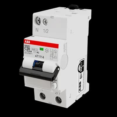 Disjoncteur différentiel ABB DS201 1P+N 10 A — courbe C — type AC — 300 mA — 6/10 kA — 2 modules — image 1