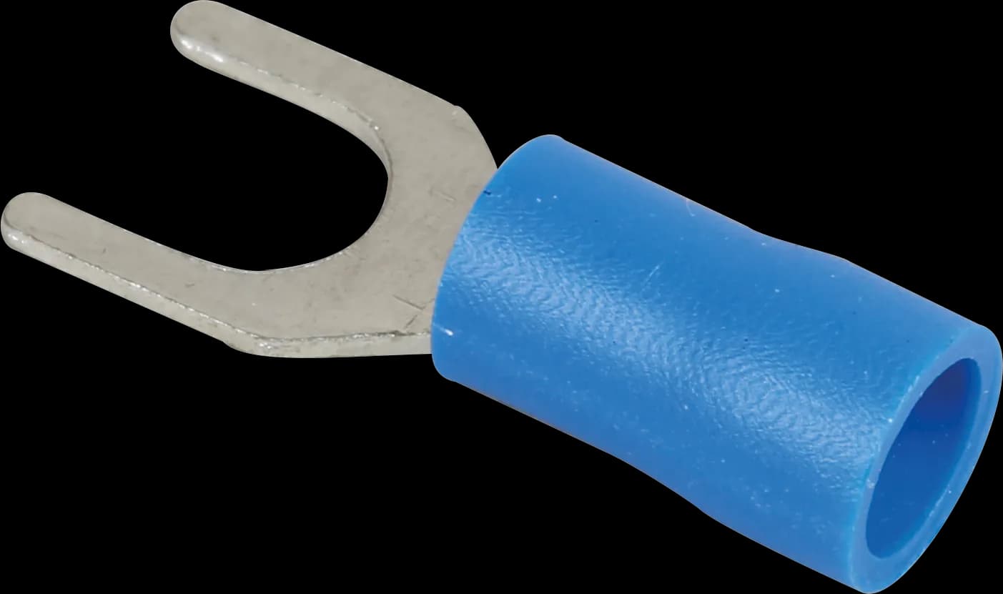 Cosse à fourche isolée bleue — 1,5 à 2,5 mm² — M5 — boîte de 50 — image 1