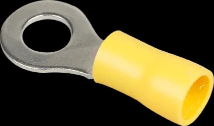Cosse à œil isolée jaune — 4 à 6 mm² — M6 — lot de 50 — image 1