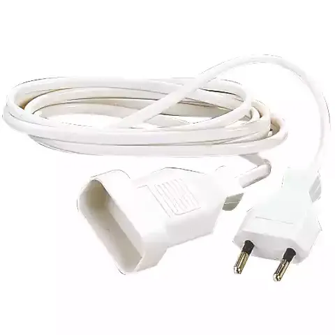 Prolongateur 2 pôles — 6 A — 2×0,75 mm² — 5 m — blanc — image 1