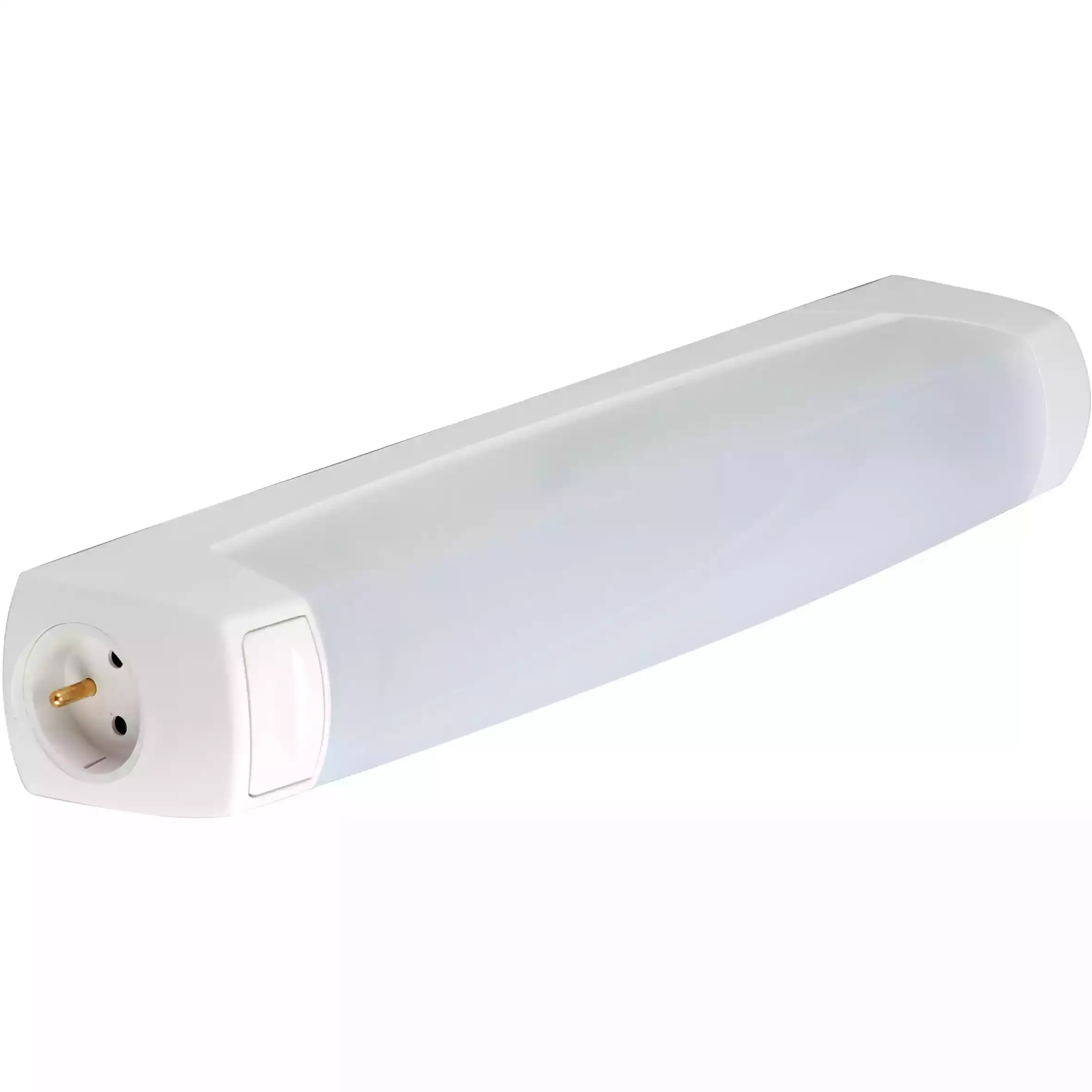 Réglette de salle de bain Eo — interrupteur + prise 2P+T 16 A — IP24 — IK07 — sans lampe
