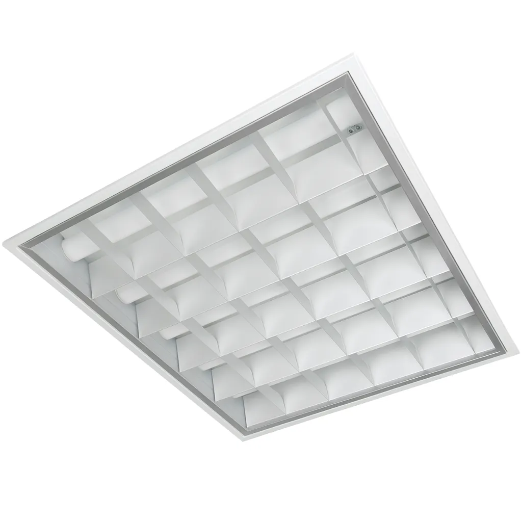 Luminaire OCTAPRO grille acier blanc 2x36 W — image 1