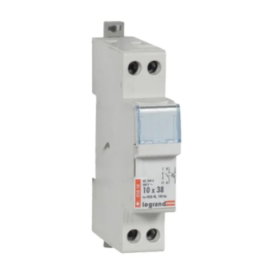 Coupe-circuit sectionneur 1P+N — cartouche cylindrique 10×38 mm aM/gG — 500 V~ — 100 kA — IP20 — image 1