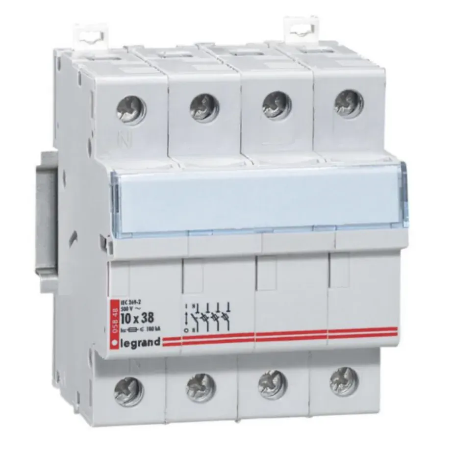 Coupe-circuit sectionneur 3P+N — cartouche 10×38 mm aM/gG — 500 V~ — 4 modules — image 1