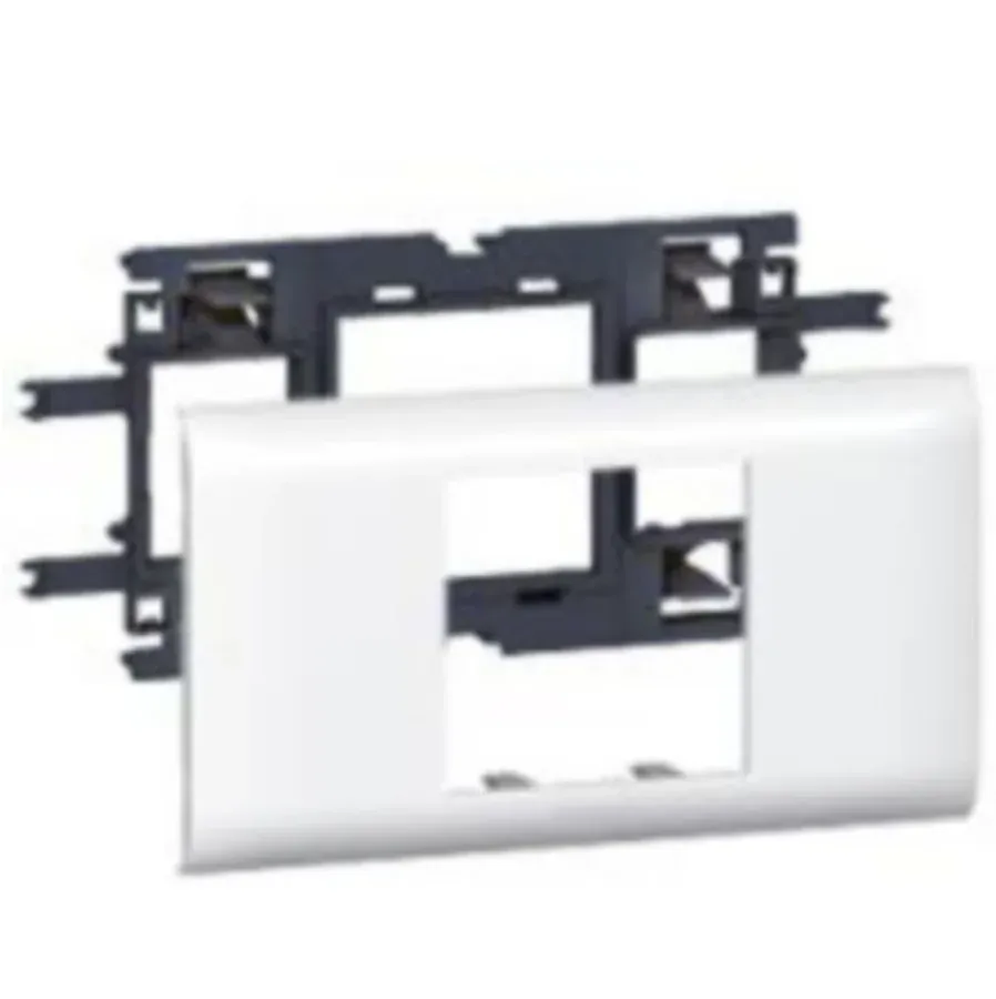 Support Mosaic — 1 rangée × 2 modules — goulotte DLP couvercle 65 mm — image 1