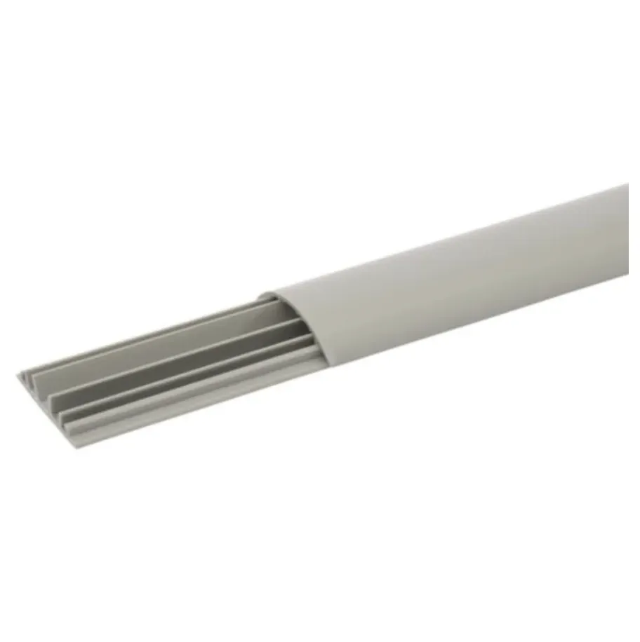 Passage de plancher 50 × 12 mm — 3 compartiments — gris RAL7030 — L 2 m