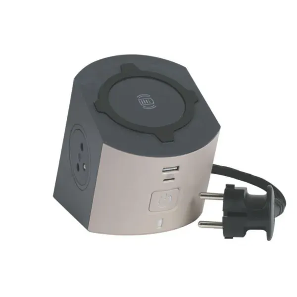 Station de charge — 2 prises 2P+T — induction + ports USB — 2 m — image 1