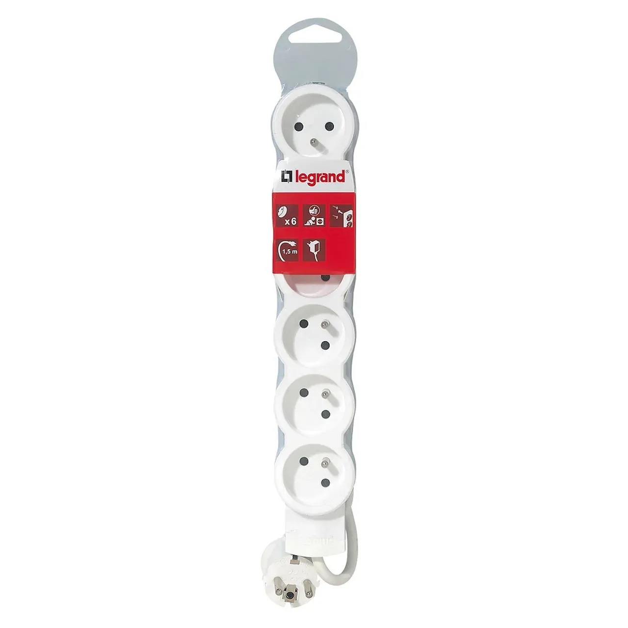 Rallonge multiprise 6× 2P+T — cordon 3 m — image 1