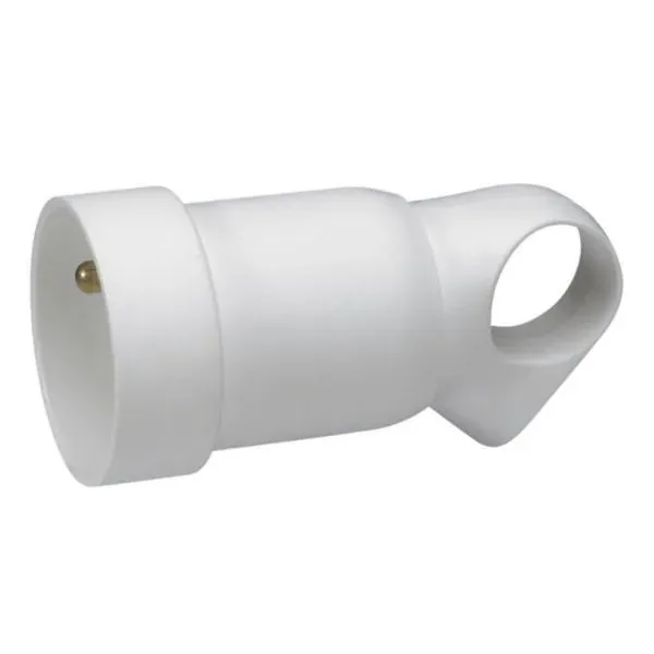 Prolongateur 2P+T 16 A plastique avec anneau — blanc — image 1