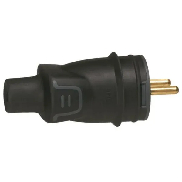 Fiche caoutchouc 2P+T 16 A IK08 IP44 — sortie droite — image 1