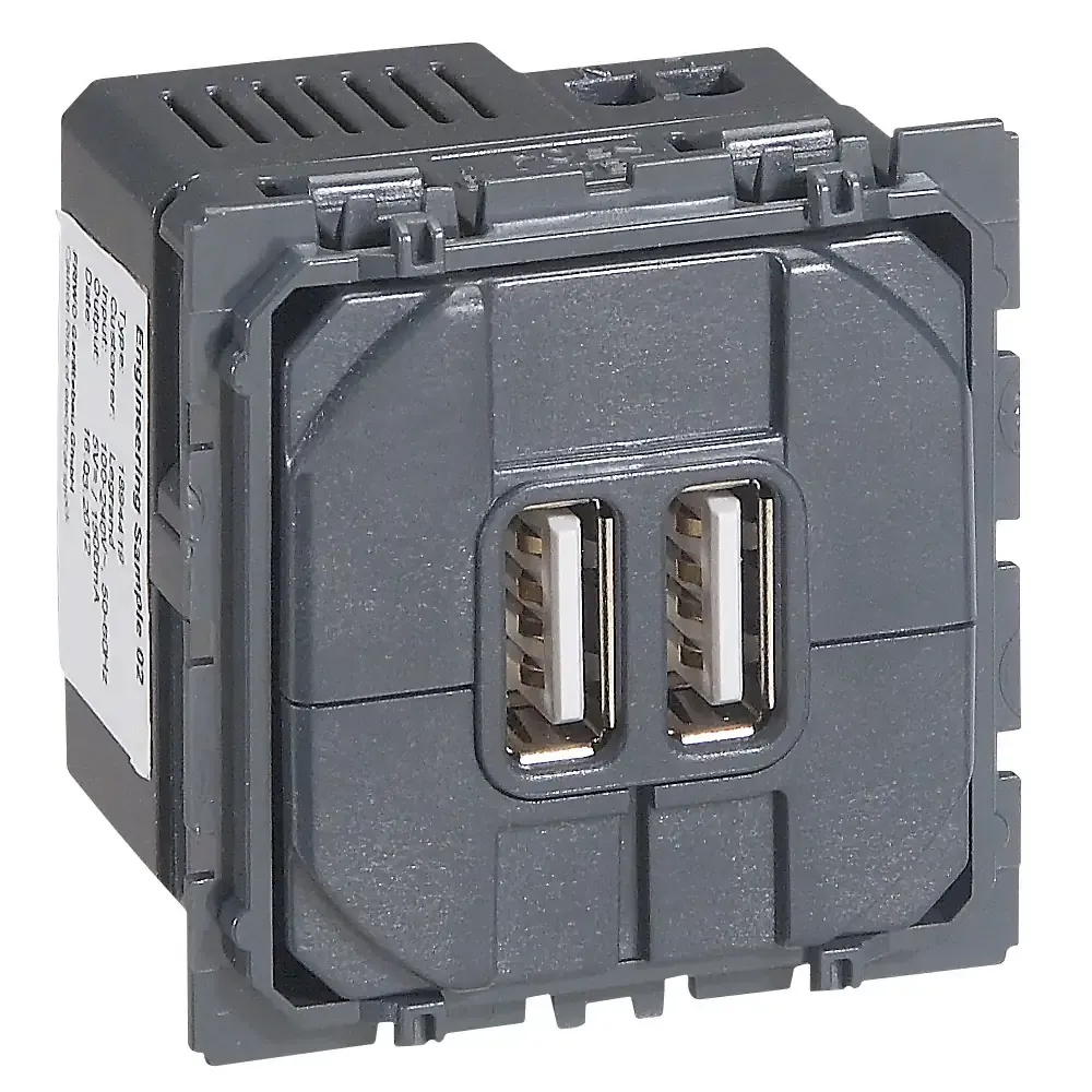 Prise-chargeur USB Type-A double — 2,4 A 15 W — image 1