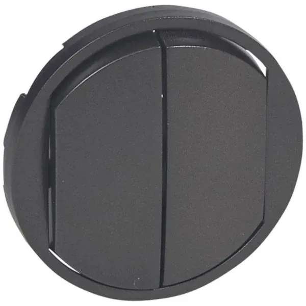 Enjoliveur large — double interrupteur/poussoir — Graphite — image 1