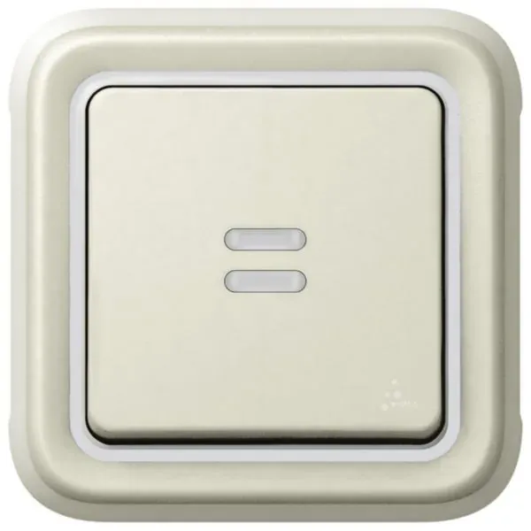 Poussoir lumineux IP55 10 A (gamme Plexo) — image 1