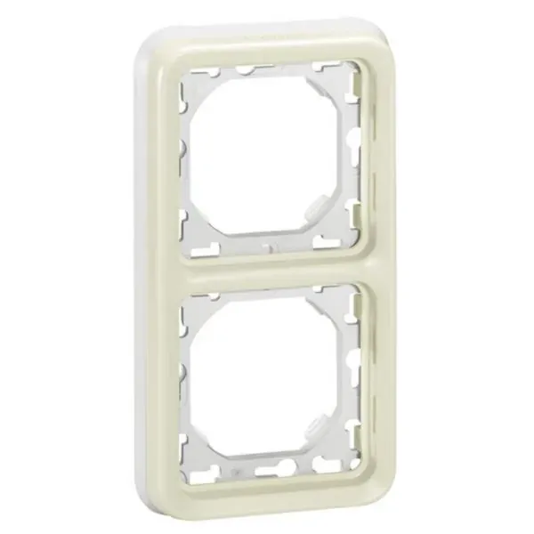 Support de plaque encastré — 2 postes — vertical — IP55 — blanc — image 1