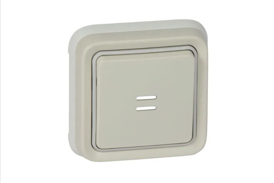 Poussoir inverseur lumineux encastré Legrand Plexo — IP55 IK07 — blanc — image 1