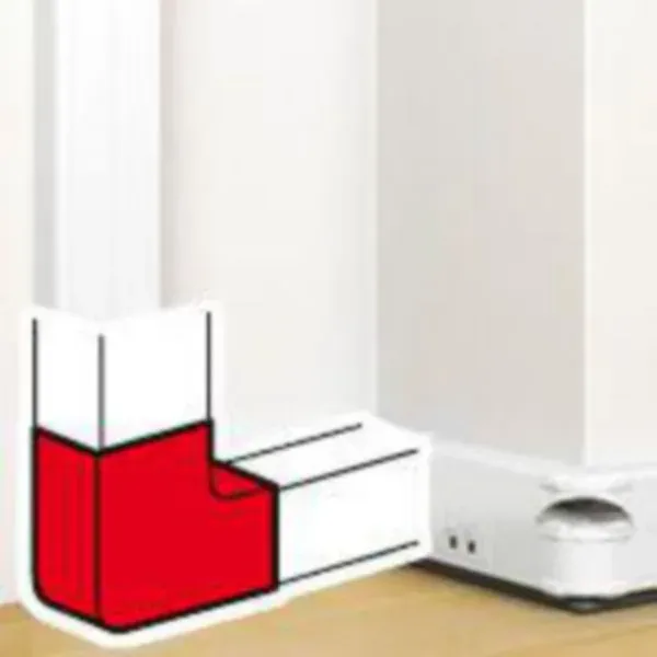 Angle plat 90° pour goulotte 50×130 — blanc