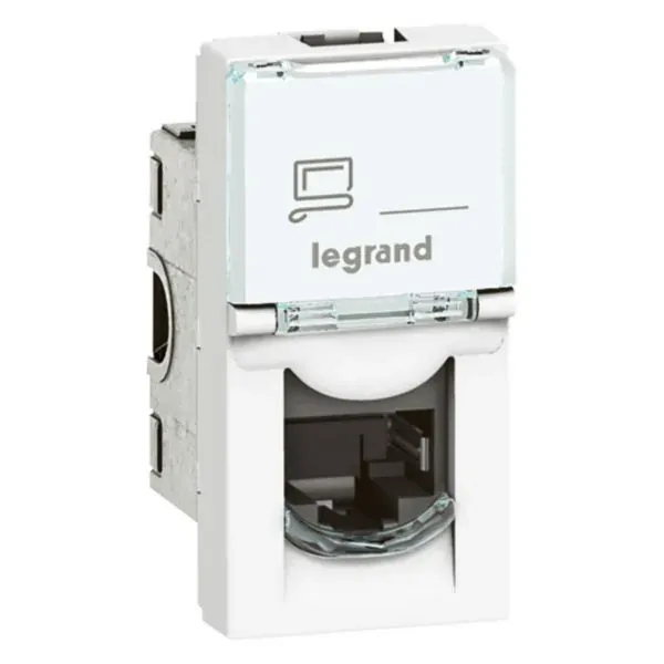 Prise RJ45 Cat6A STP — 1 module — blanc