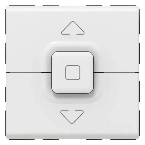 Bouton-poussoir volet roulant — 1 rangée × 2 modules — blanc