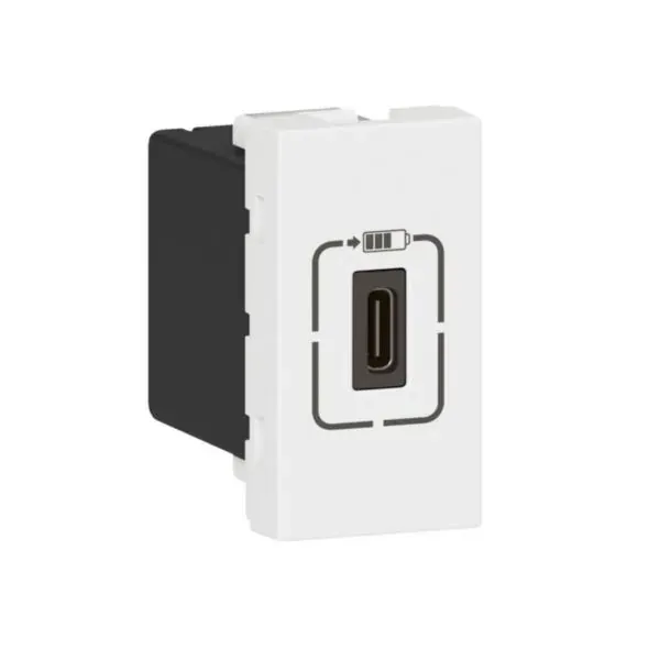 Chargeur USB-C — 1 rangée × 1 module — 5 V-1,5 A (7,5 W) — blanc