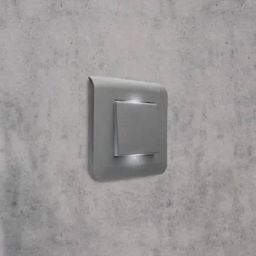 Interrupteur va-et-vient 10 AX — 1 rangée × 2 modules — aluminium — image 1