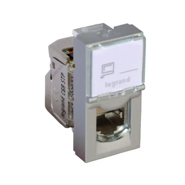 Prise RJ45 Cat6A STP — 1 module — aluminium — image 1