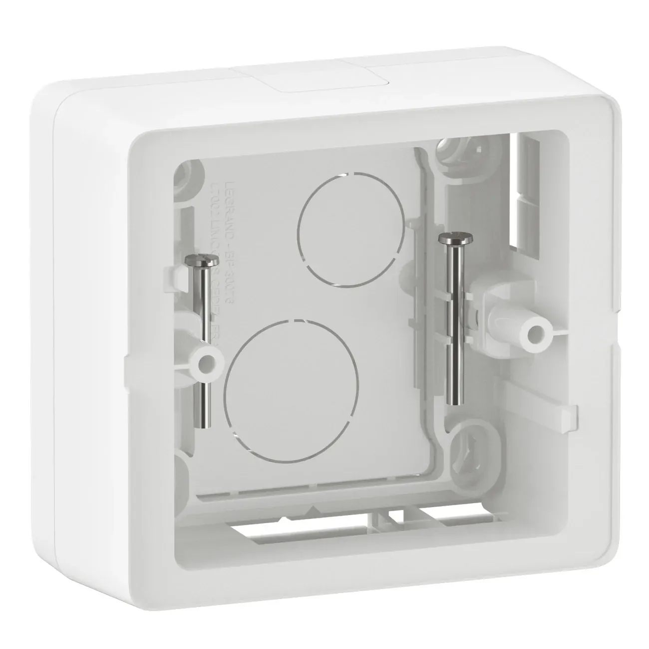 Cadre saillie Céliane — 1 rangée × 2 modules — hauteurs réglables 27/40 mm — blanc — image 1