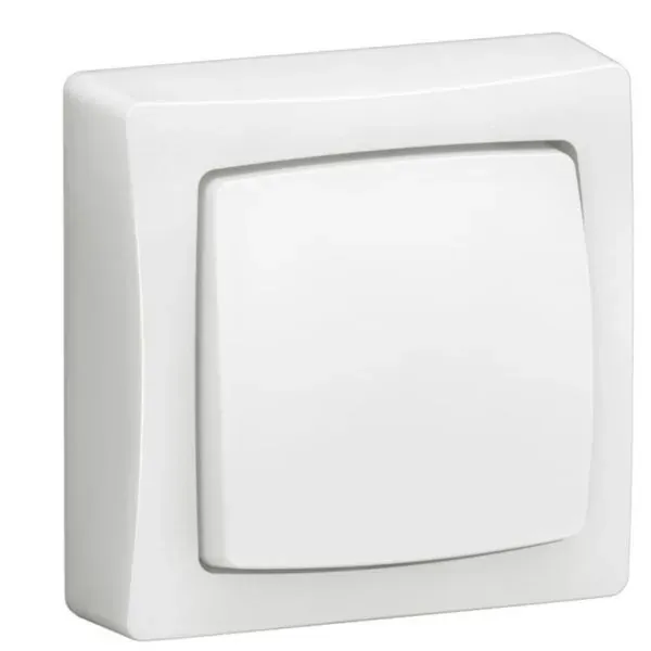 Poussoir saillie — 6 A — blanc — image 1