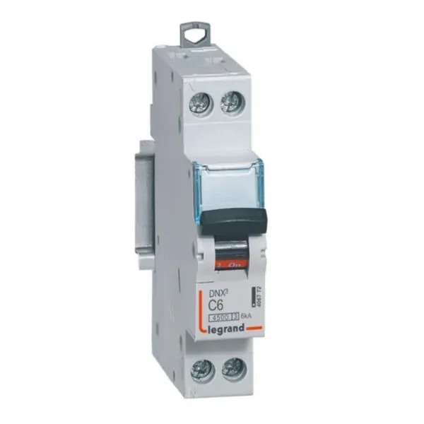 DNX³ 4500 — Disjoncteur 1P+N 6A 6 kA