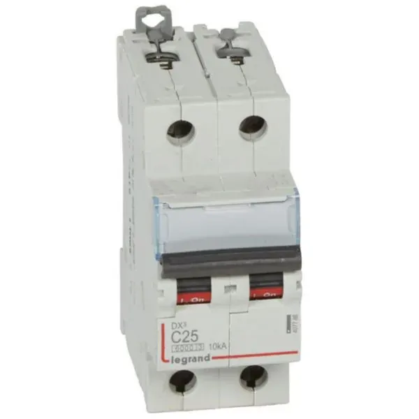 DX3 6000 — Disjoncteur 2P 25 A Courbe C — Connexion vis — 1 rangée × 2 modules — image 1