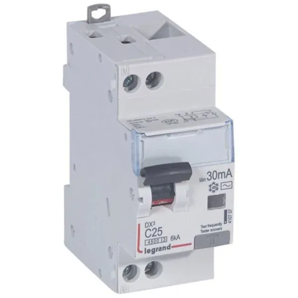 DX³ 4500 — Disjoncteur différentiel 1P+N 25 A courbe C — type AC 30 mA — 6 kA — image 1