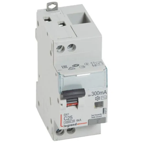 DX³ 4500 — Disjoncteur différentiel 1P+N 25A — Courbe C — 300mA AC — 1 rangée × 2 modules — image 1