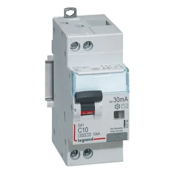DX³ 6000 — Disjoncteur différentiel 1P+N 10 A courbe C — type AC — 10 kA — image 1