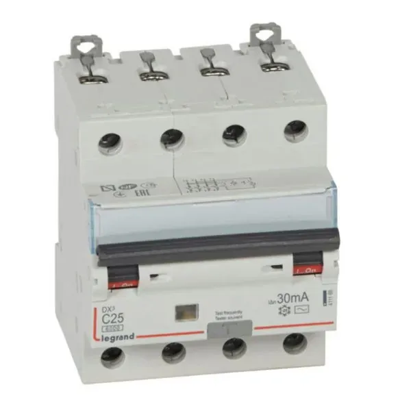 Disjoncteur différentiel DX³ 6000 — 4P 25 A — type AC 30 mA — 6 kA — image 1