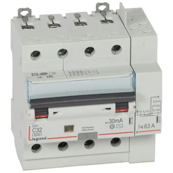 DX³ 6000 — Disjoncteur différentiel 4P 32 A — type AC 30 mA — 10 kA — image 1