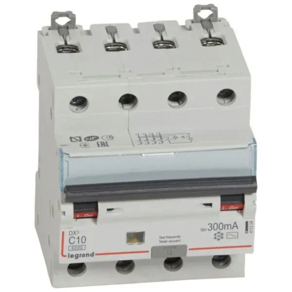 Disjoncteur différentiel DX³ 6000 — 4P 10 A — type AC 300 mA — 10 kA — image 1