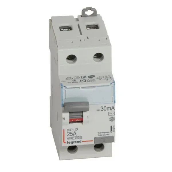 DX³ Interrupteur différentiel 2P 25 A type AC 30 mA — 2 modules