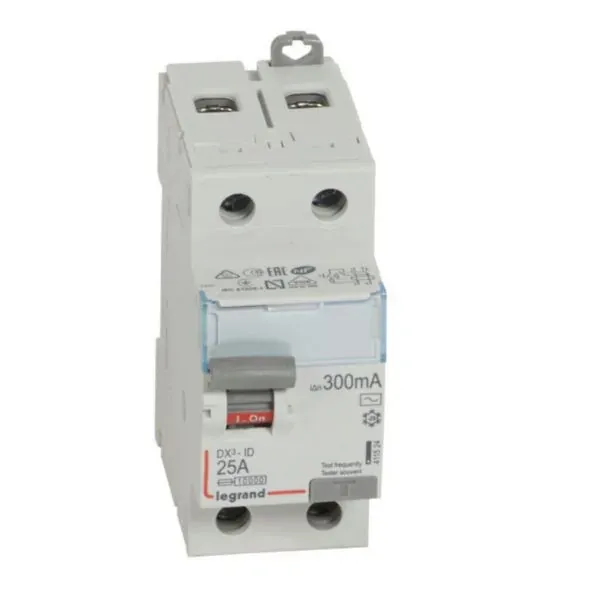 DX³ — Interrupteur différentiel 2P 25 A type AC — 2 modules