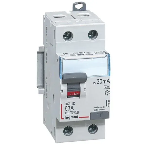 DX³ — Interrupteur différentiel 2P 63 A type A 30 mA — 2 modules