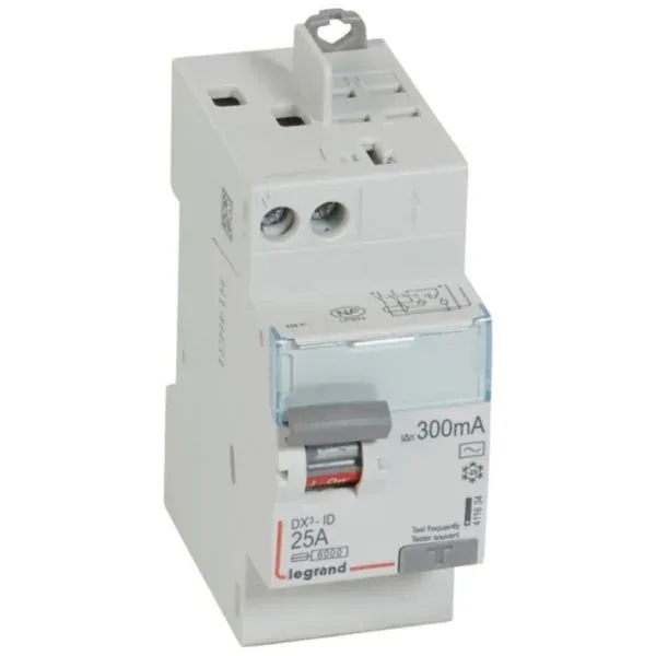 DX³ Interrupteur différentiel — 2P 25 A type AC — 2 modules