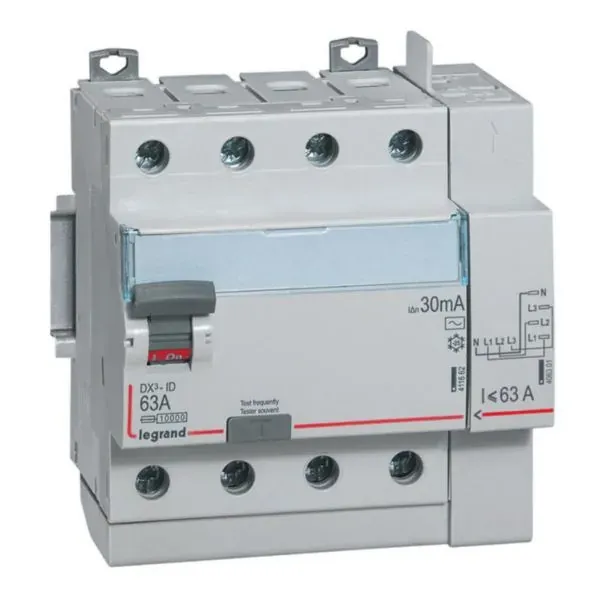 DX³ — Interrupteur différentiel 4P 40 A type AC — 1 rangée × 5 modules — image 1