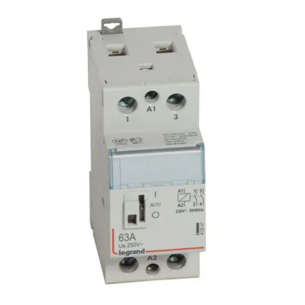 Contacteur de puissance 2P 63 A 230 V~ — 2F — 1 rangée × 2 modules