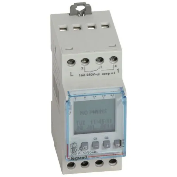 Interrupteur horaire digital programmable — 2 sorties — 1 rangée × 2 modules — image 1