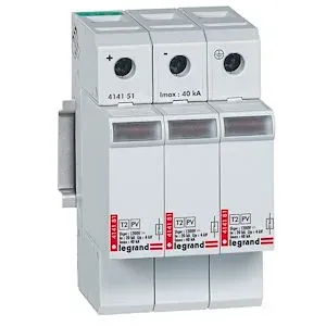 Parafoudre PV type 2 — 2 pôles — 1000 V DC — 1 rangée × 3 modules — image 1