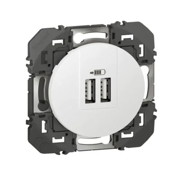 Module double USB — 3 A 15 W — blanc