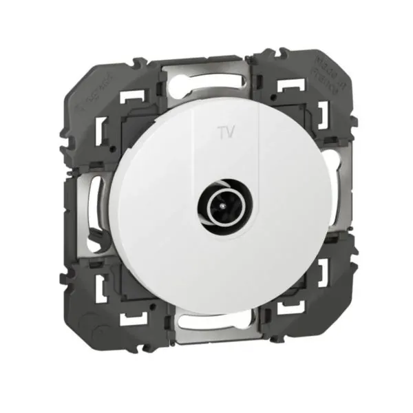 Prise TV — distribution en étoile — blindée — finition blanc