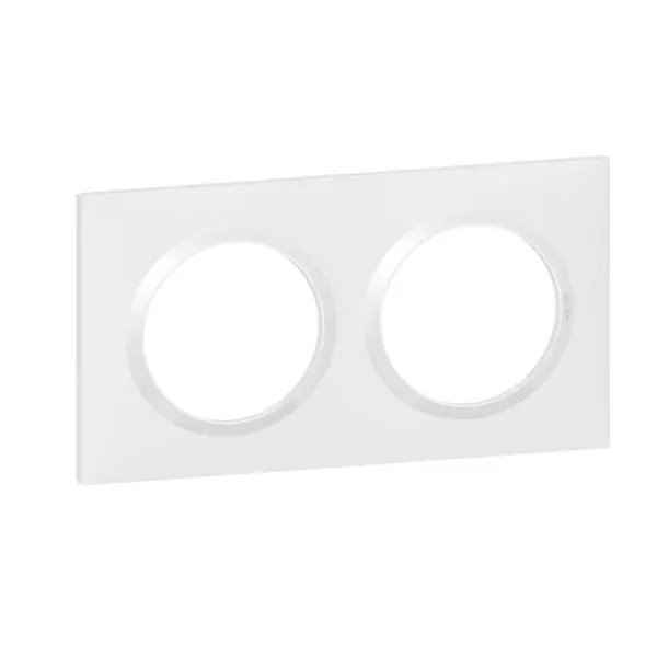 Plaque de finition Dooxie — 2 postes — blanc