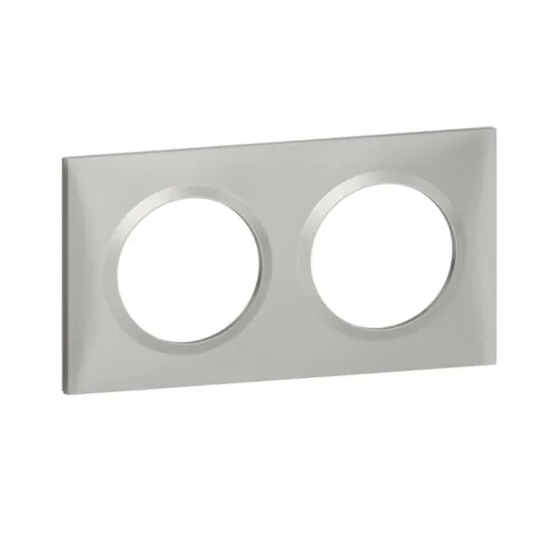 Plaque de finition carrée Dooxie — 2 postes — finition aluminium
