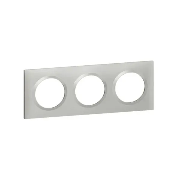 Plaque de finition carrée Dooxie — 3 postes — finition alu