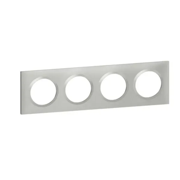 Plaque de finition carrée — 4 postes — finition aluminium — Dooxie