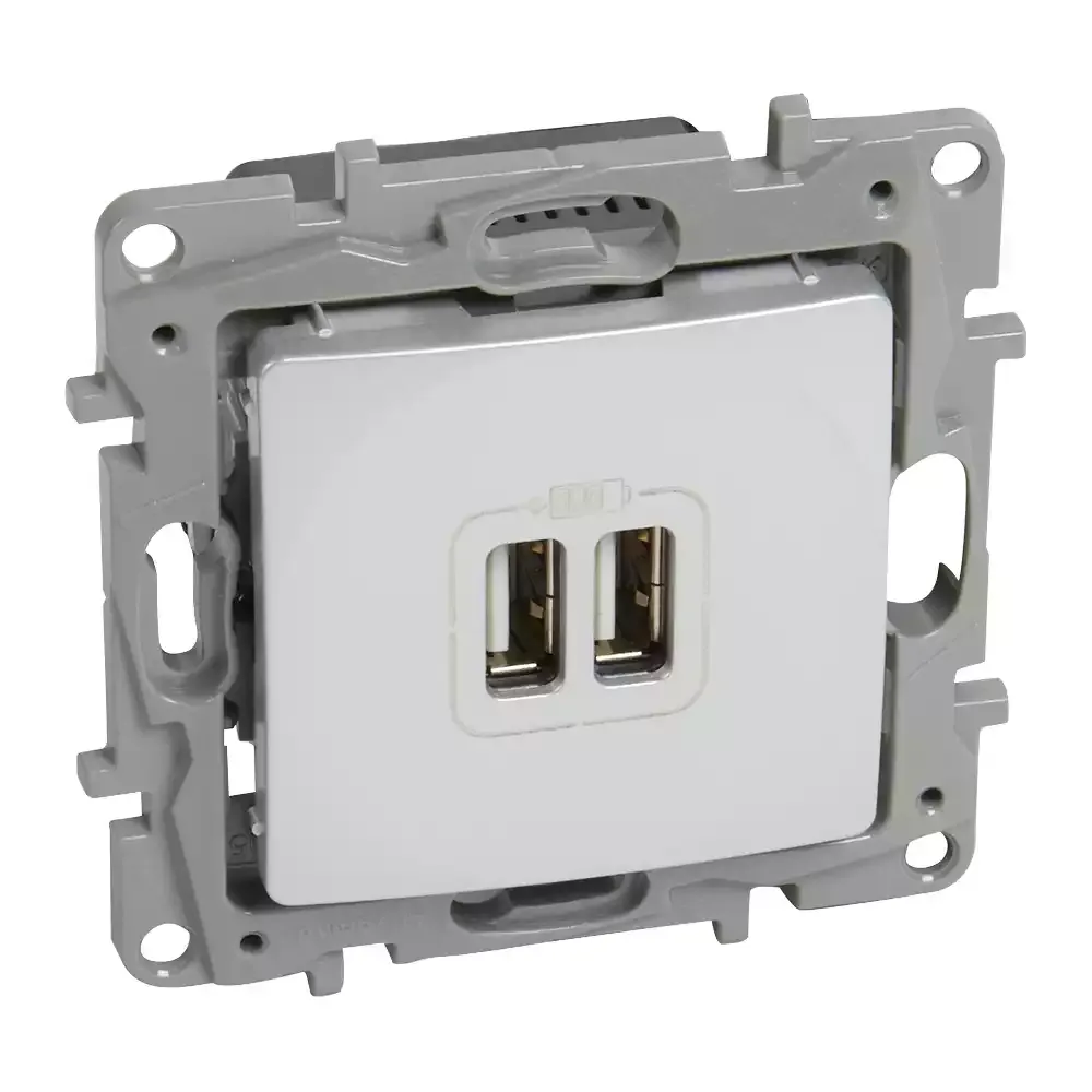 NILOÉ double chargeur USB A 2400mA blanc — image 1